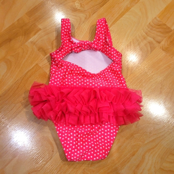 Cat & Jack Polkadot Tutu Ome Piece Swim Suit Size 9 Months - Picture 3 of 5